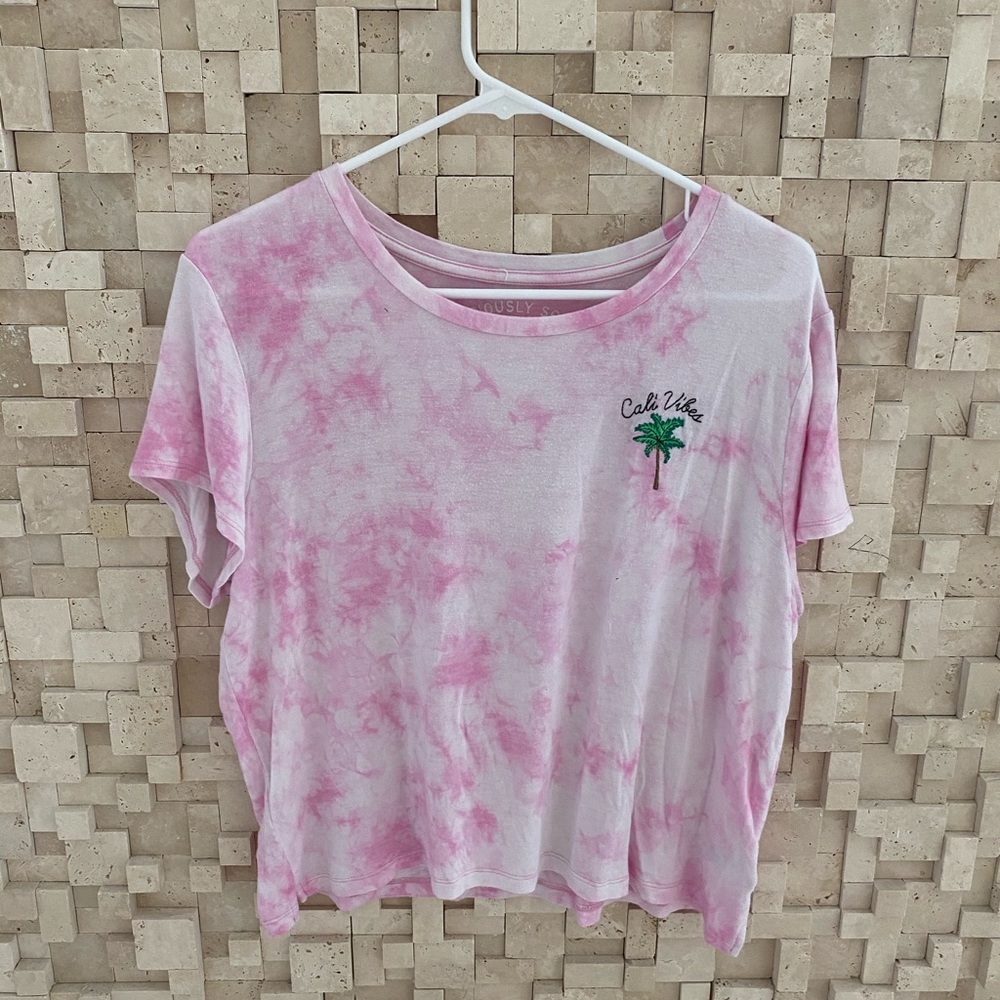 Pair blue and pink tees